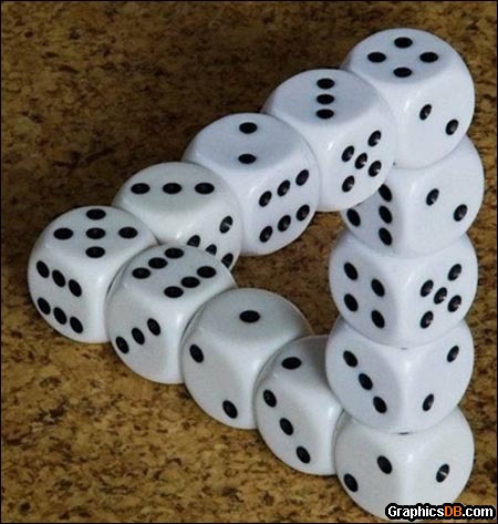 Impossible Dice Triangle Illusion